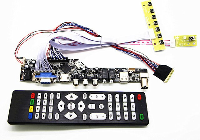 Knowletter LCD Controller Board Kit für 17,3 Zoll Displays LP173WD1 LTN173KT01 mit HDMI, VGA, AV, USB und Audio in Schwarz - Bild 1