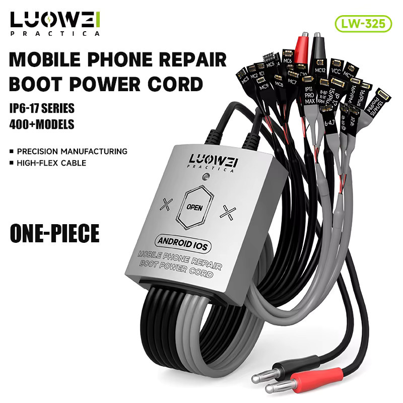LUOWEI LW-325 Telefon Boot Netzkabel für iPhone 6-17 Pro Max und über 400 Android Modelle, Motherboard Reparatur Werkzeug Testkabel, Schwarz - Bild 2