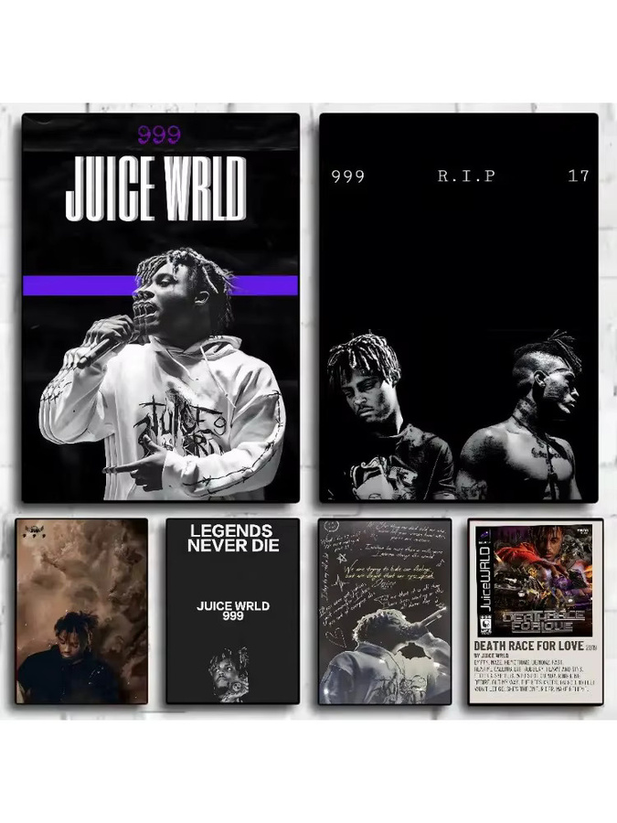 J-Juice Hip Hop Legends Tribute Poster Multicolor Rechteckiges Kunstwanddekor für Wohnzimmer und Schlafzimmer - Bild 2