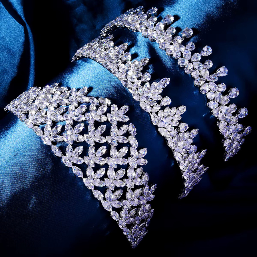 Haarschmuck Tiara, Zirkonia, Silber, Damen - Bild 1