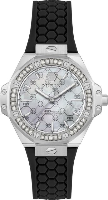Philipp Plein Damenuhr, Quarz, Edelstahl, 33 mm, Silikon, Weiß, 5 ATM - Bild 1