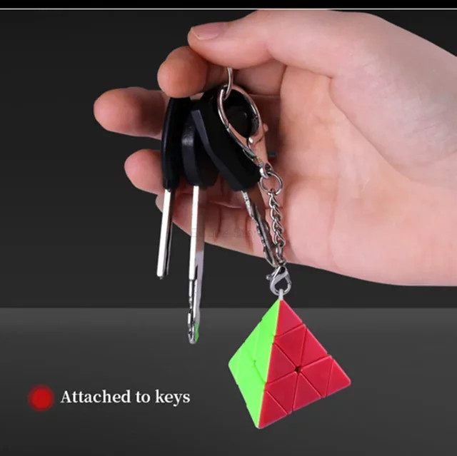 QiYi Mini Schlüsselanhänger MoFangGe Ivy Pyraminx, Zauberwürfel Puzzle - Bild 1