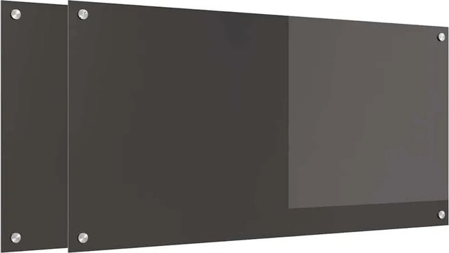 vidaXL Küchenrückwand aus gehärtetem Glas, 2 Stück, Dunkelgrau, B: 100 cm, H: 50 cm - Bild 1