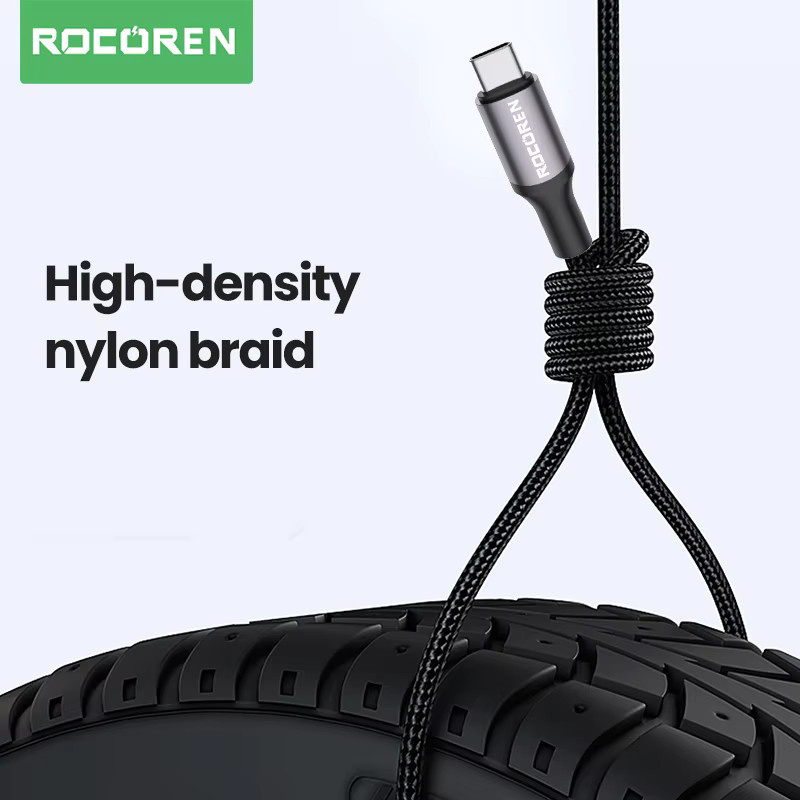 Rocoren USB Typ C Schnellladekabel 3A in Schwarz, 3m Länge für Xiaomi, Poco, Realme, Samsung und Huawei - Bild 5