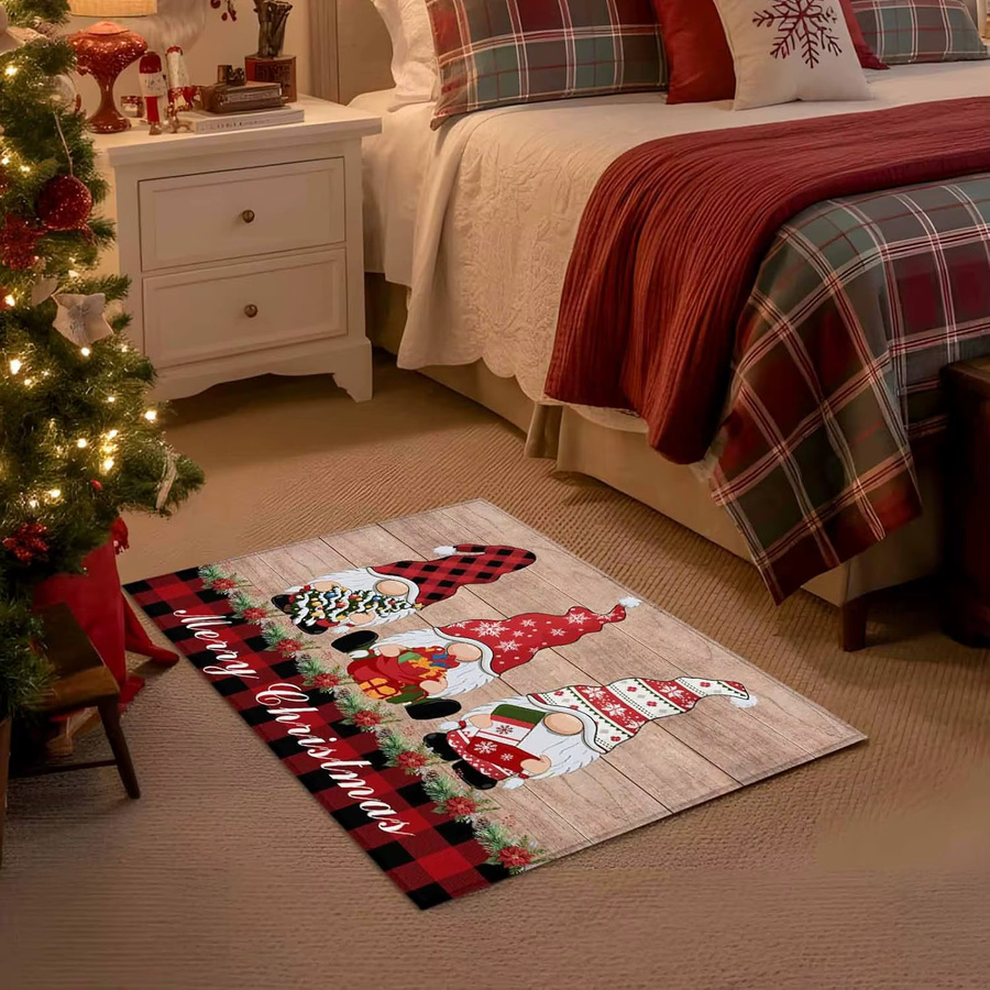 VIKAMA Weihnachtszwerg Fußmatte als rutschfester Druckteppich für den Eingangsbereich und zur Weihnachtsdekoration - Bild 5