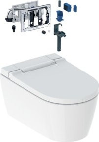 Geberit AquaClean Sela WC-Komplettanlage mit Wand-WC in Weiß mit KeraTect Keramikbeschichtung - Bild 1