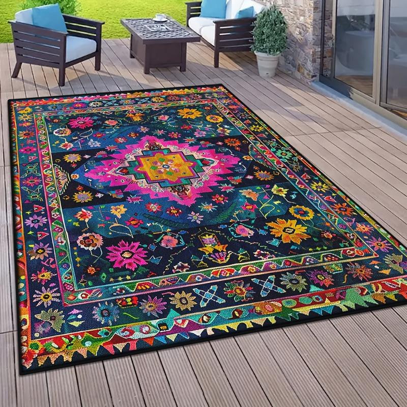 Lodestar Druckteppich mit buntem Blumenmuster in Multicolor, rutschfeste Fußmatte aus Polyester, B/B: 60 x 40 cm - Bild 2