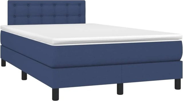 vidaXL Boxspringbett mit Matratze Hybrid-Design in Blau und Weiß, B/T/H: 120 x 190 cm - Bild 1