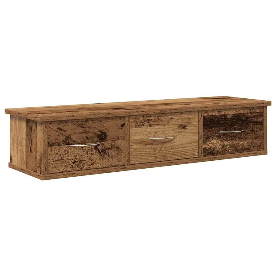 vidaXL Wandschrank in Altholz-Optik, braun, B/T/H: 88 x 26 x 18,5 cm - Bild 2