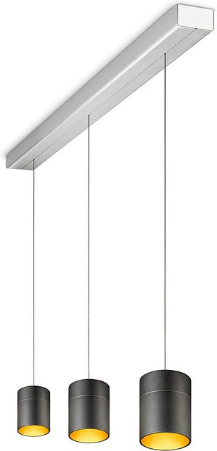 Oligo Tudor M LED-Pendelleuchte 3-flammig Schwarz matt/Blattgold mit Tunable White und unsichtbarer Höhenverstellung - Bild 1