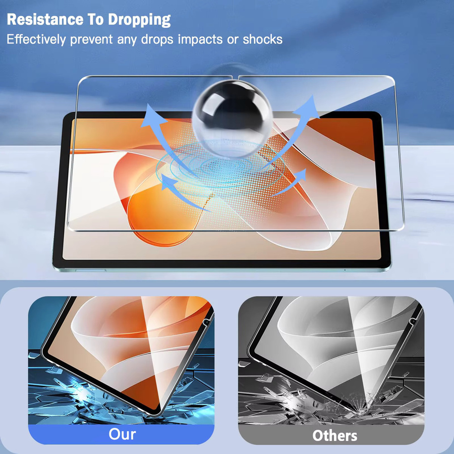 Blackview Mega 2 WiFi / Mega 2 (12 Zoll) Displayschutzfolie aus gehärtetem Glas, transparent, HD Anti-Fingerabdruck und blasenfrei - Bild 4