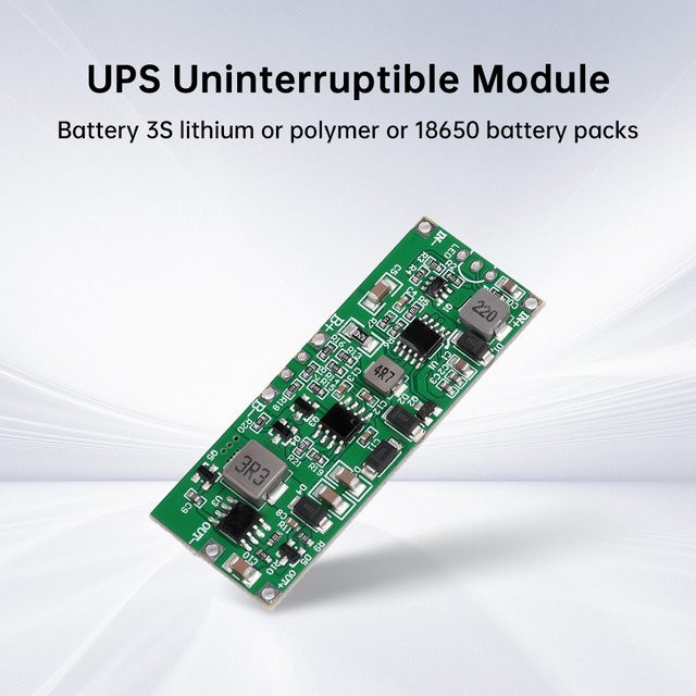 Aideepen USV-Modul für 3S Lithium-Batterie-Packs, DC 12V 3A, automatische Lade- und Entladeschaltung, grün - Bild 1