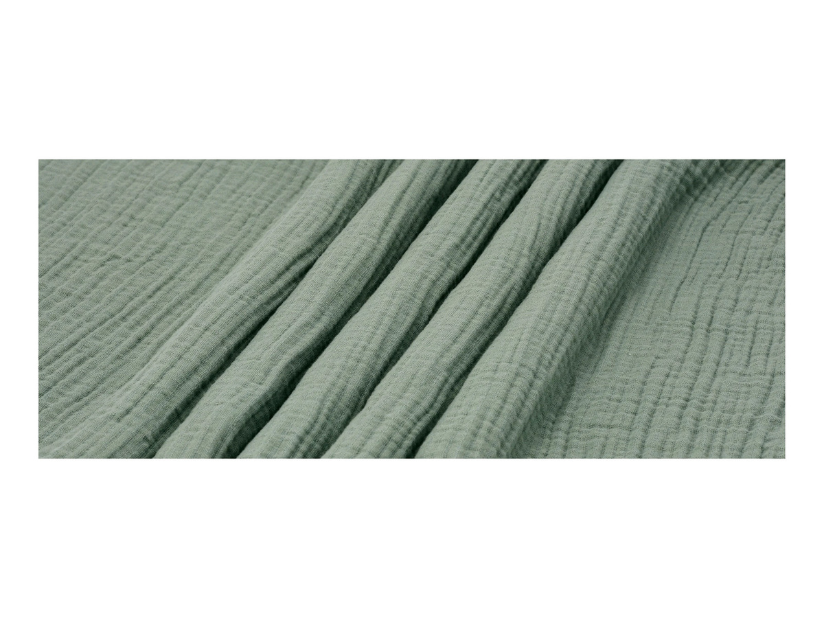 LIVARNO Musselin-Bettwäsche aus Baumwolle in Grün mit Bettbezug und Kissenbezug, B/H: 135 x 200 cm, Kissenbezug: 80 x 80 cm - Bild 2