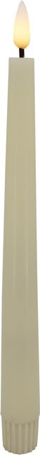 2er-Set LED Dinnerkerzen WINTER in Beige und Creme mit Timer aus Echtwachs - Bild 1