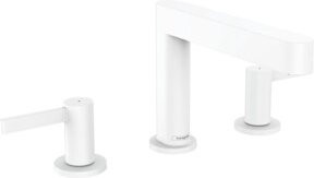Hansgrohe Finoris 3-Loch-Waschtischarmatur mit Push-Open-Ablaufgarnitur in Mattweiß - Bild 1
