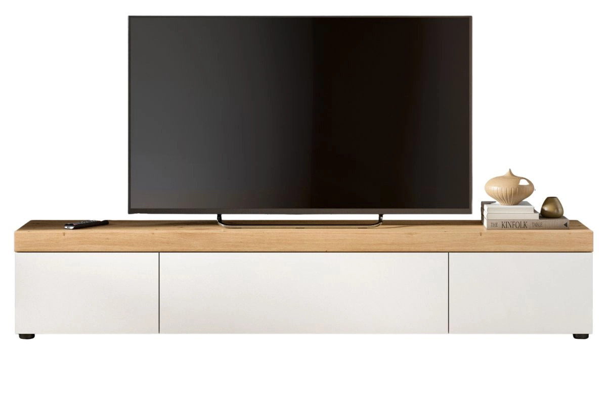 Inn.Furn TV-Lowboard Siena modern in Weiß und Eiche, B/T/H: 180 x 34 x 33 cm - Bild 6