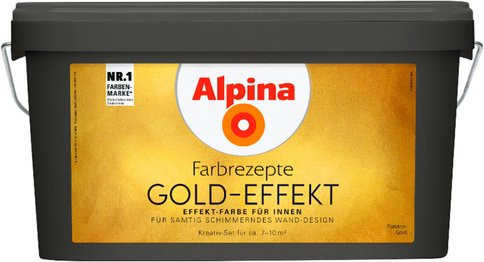 Alpina Effektfarbe Farbrezepte Komplettset mit Gold-Effekt, goldfarben, 4,1 l - Bild 1