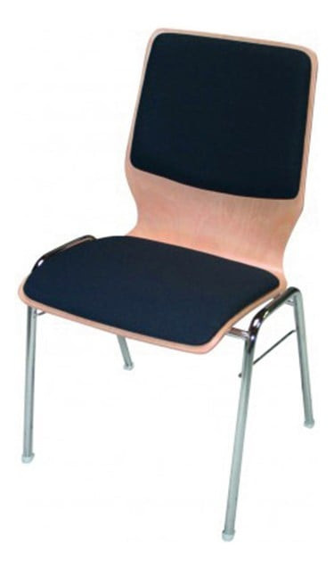 Stapelstuhl Curved von BIGBOXX mit Sitz- und Rückenpolster in Schwarz - Bild 1