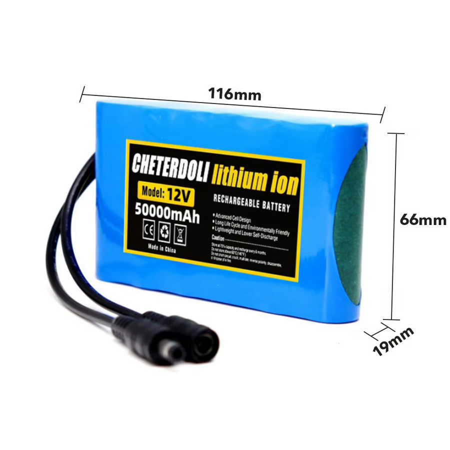 Aleaivy Tragbarer Lithium-Ionen Akku 12V 50Ah mit 50000 mAh Kapazität in Blau für CCTV-Kameras und Monitore - Bild 2