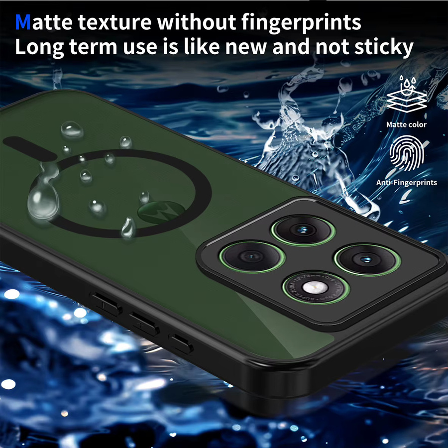 Magnetische Schutzhülle für Motorola Edge 70 Fusion in Schwarz Matt mit kabellosem Laden - Bild 2
