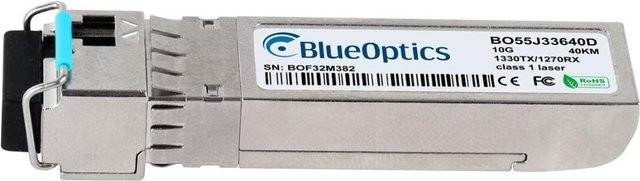 BlueOptics SFP+ Bidi Transceiver BO55J33640D, kompatibel mit Calix 100-01510-BXD-40, 10GBASE-BX-D, Singlemode Fiber, LC-Simplex, TX1330nm/RX1270nm, 40KM, DDM, Farbe: silver - Bild 1