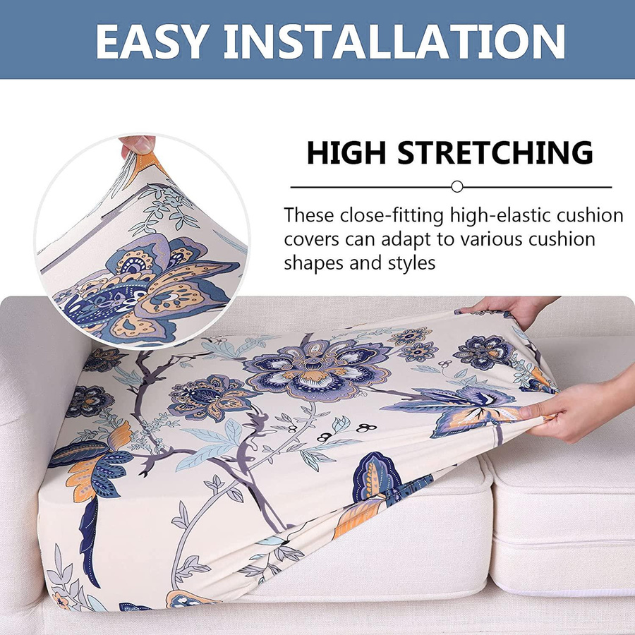 Coolazy Elastischer Sitzkissenbezug aus Polyester, abnehmbarer Stretch-Schonbezug für Sofa und Stühle, Multicolor, B/T/H: 45 x 45 x 45 cm - Bild 1