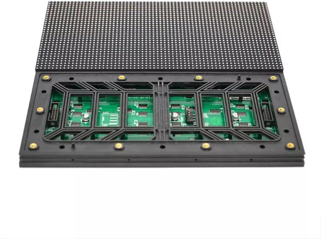 TLXT P4 LED-Matrix-Modul für den Außenbereich, wasserdichtes 8S-Vollfarbpanel in Schwarz, 64 x 32 Pixel, HUB75, B/H: 256 x 128 mm - Bild 1