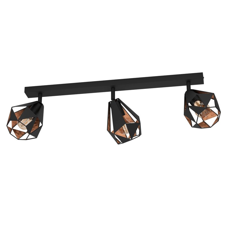 Eglo Deckenleuchte Carlton 3-flammig in Schwarz-Kupfer, moderne Metall-Leuchte in Diamantform, B/T/H: 25,5 x 16,0 cm - Bild 2