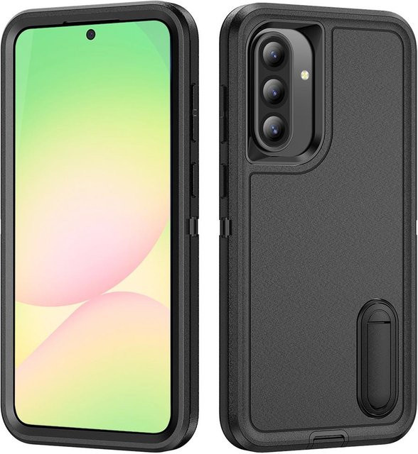 Robuste und stoßfeste Handyhülle mit Halterabdeckung für Samsung Galaxy A56 A36 A16 A54 A53 5G in Schwarz - Bild 1