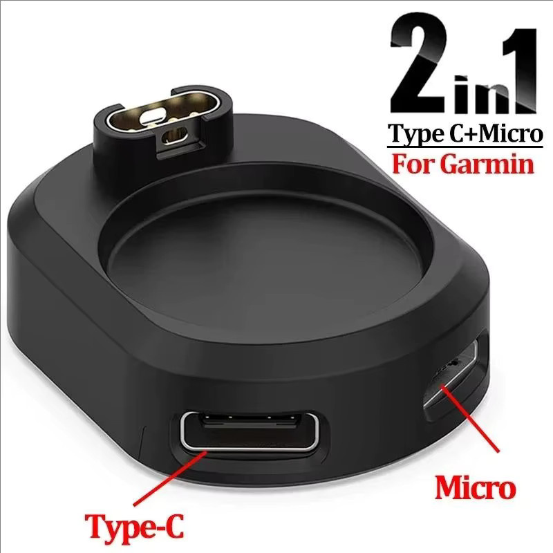 USB-C Ladegerät-Adapter für Garmin Smartwatches in Schwarz - Bild 2
