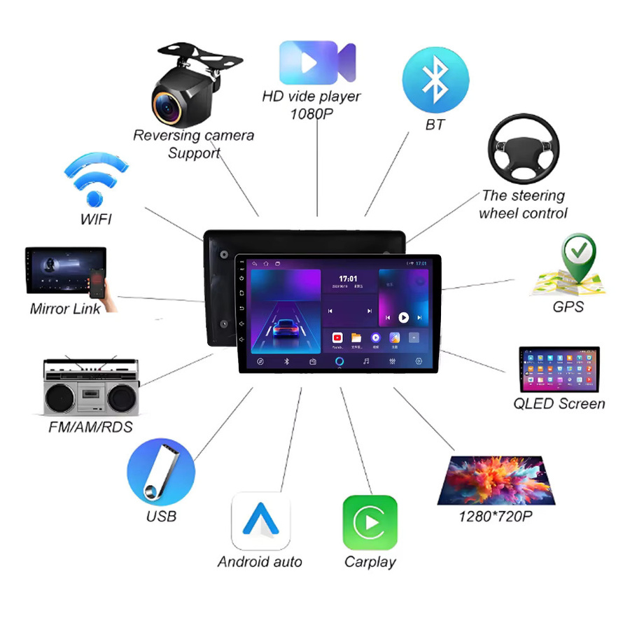 FengShiDa Android 16 Autoradio mit GPS Navigation, Bluetooth, WIFI und Videoplayer für Volvo C30 S40 V50 C70 (2004 - 2012), Schwarz - Bild 2