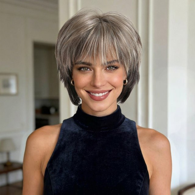 MAISI Naturhaarperücke mit Pony, kurz, lockig, Damen - Bild 1
