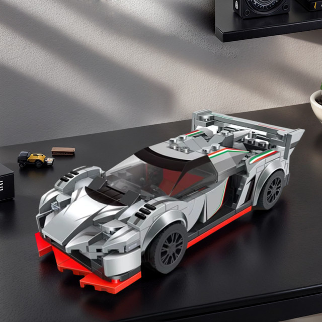 Super Racing Sportwagen Mini Modellauto Bausteine, Moc City Creative Expert Ziegel Technisches Spielzeug - Bild 1