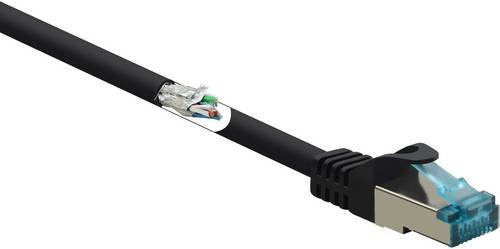 Renkforce RJ45 Patchkabel CAT 6a S/FTP Ethernet LAN Kabel Schwarz 1,00 m - Bild 1