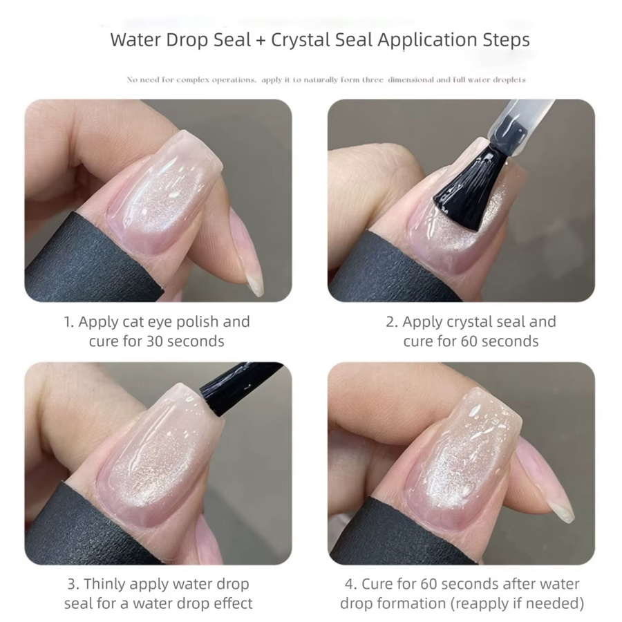 MIANEL Gel-Nagellack, Klares Wassertropfen-Design, Glänzend - Bild 2