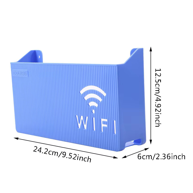 EH-LIFE Wandregal für Wifi Router und Kabelhalterung aus Kunststoff, Grau, Breite: 24,2 cm, Höhe: 12,5 cm, Tiefe: 8,8 cm - Bild 2