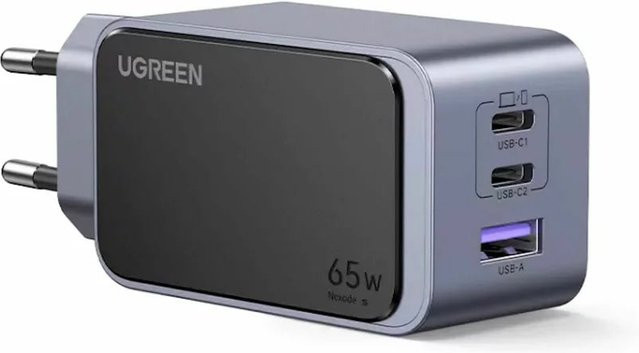 UGREEN Nexode Air S Netzladegerät 65W mit 1 x USB-A und 2 x USB-C in Grau - Bild 1