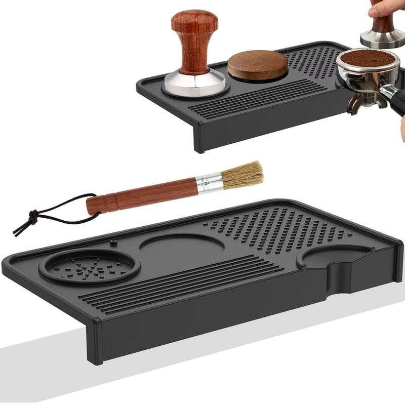 Willstar Espresso-Tampermatte aus Silikon in Schwarz, hitzebeständige und rutschfeste Kaffeematte für Barista-Zubehör - Bild 4