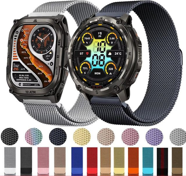 KOSPET Uhrenarmband Milanaise, Edelstahl, Schwarz, 22 mm, Unisex - Bild 1