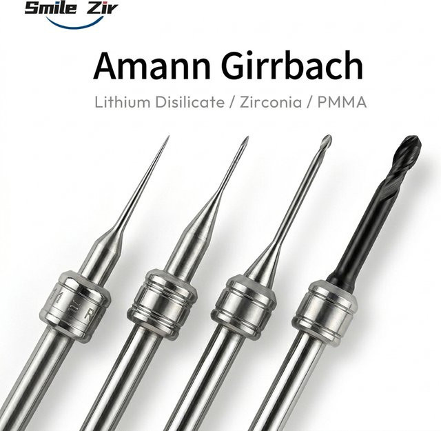 Amann Girrbach Fräsbohrer für Ceramill Matik Motion3 Motion2 D3 zur Bearbeitung von Zirkonoxid, Lithiumdisilikat, PMMA, DC und NC in Silber - Bild 1