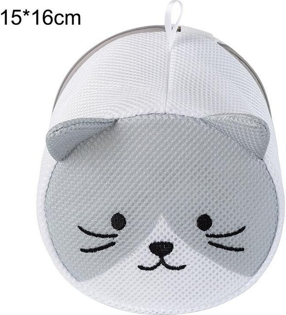 NATAWA Wäschenetz für BHs und Unterwäsche aus Polyester mit Cartoon-Design, Grau, B/T/H: 15,0 x 16,0 x 15,0 cm - Bild 1