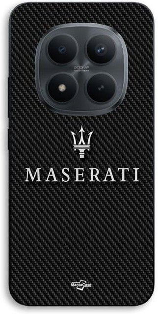 MANIACASE Silikon TPU Schutzhülle für Xiaomi Redmi Note 15 Pro 5G in Weiß mit schwarzer Carbon-Rückseite - Bild 1