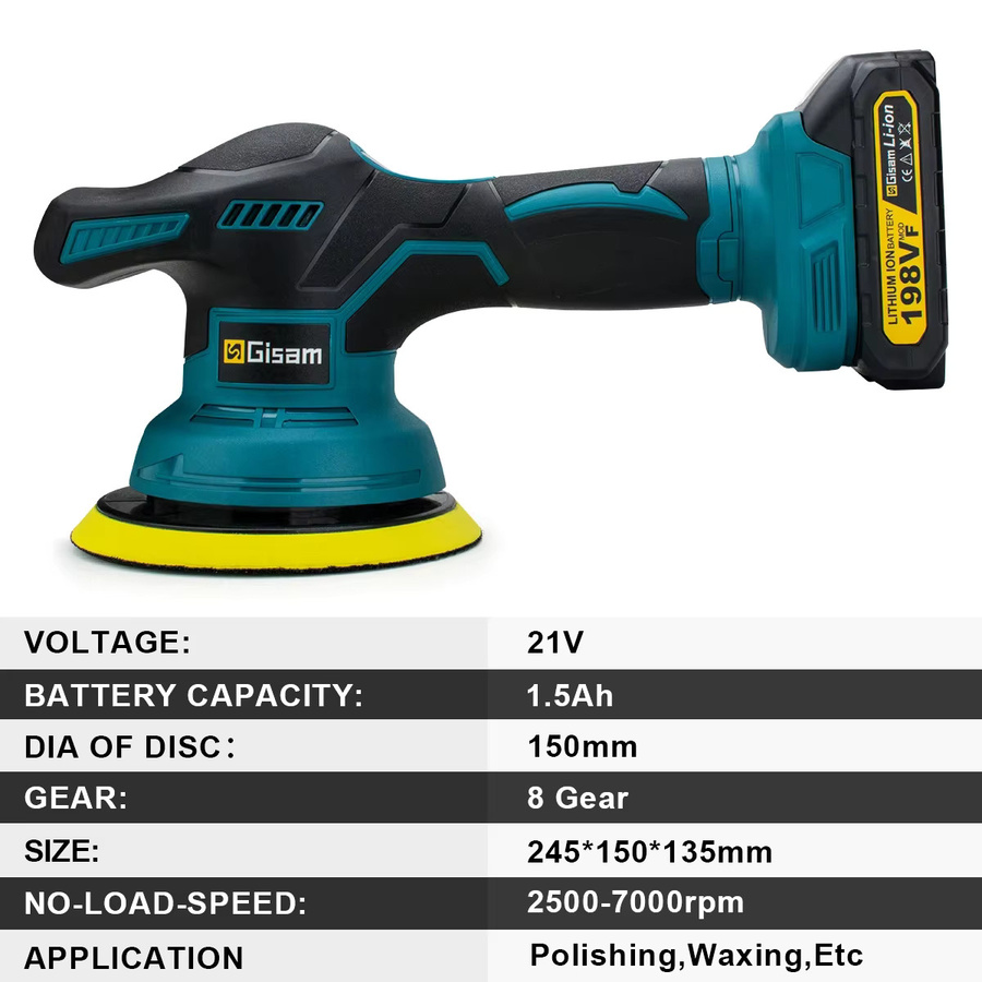 Gisam 8-Gang Digital-Display Kabelloser Elektrischer Autopolierer für Makita 18V Akku - Bild 4