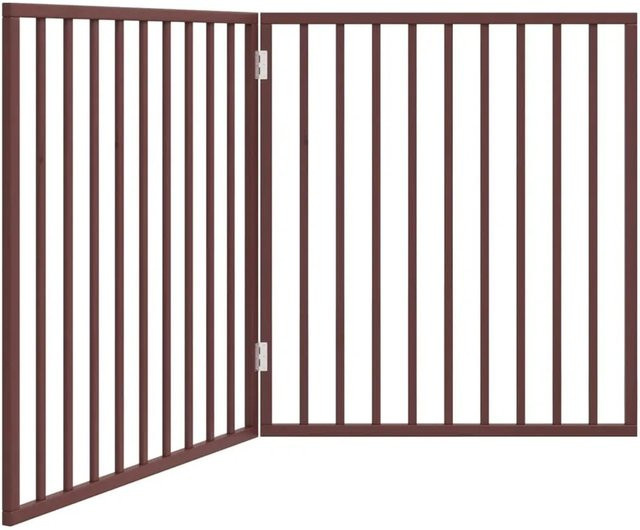 vidaXL Hundetor faltbar aus Pappelholz, 2-teilig, Braun, Höhe: 90 cm, Breite: 160 cm - Bild 1