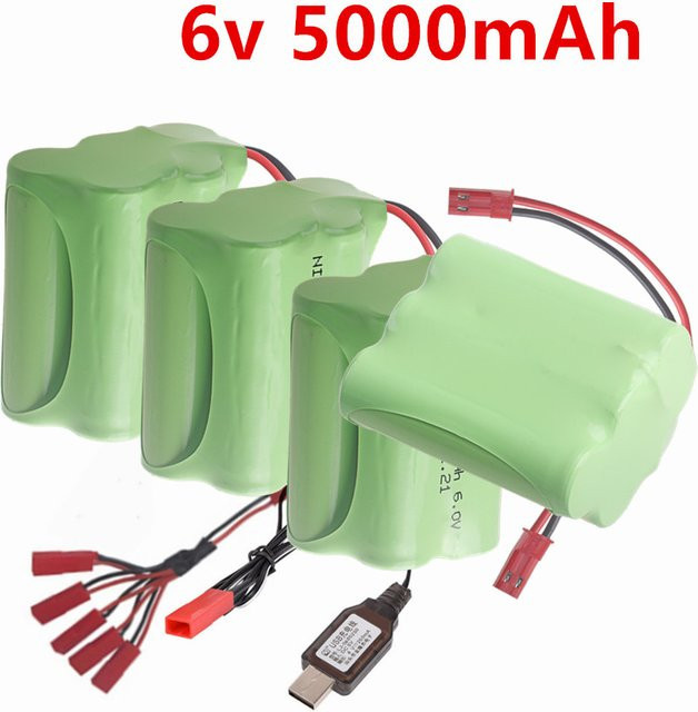 RC.BURST NiMH-Akku-Set mit 6V 5000mAh und Ladegerät in Grün für RC-Spielzeuge wie Autos, Boote und Roboter - Bild 1