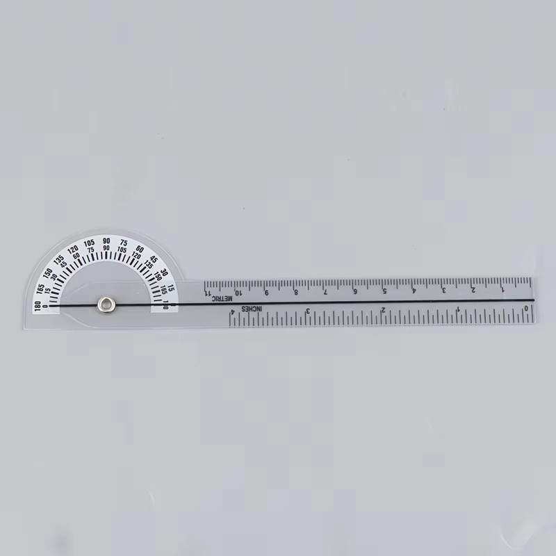 HUXUAN Fingergoniometer aus transparentem Kunststoff, 180-Grad-Winkelmesser und Multi-Lineal zur Messung - Bild 2