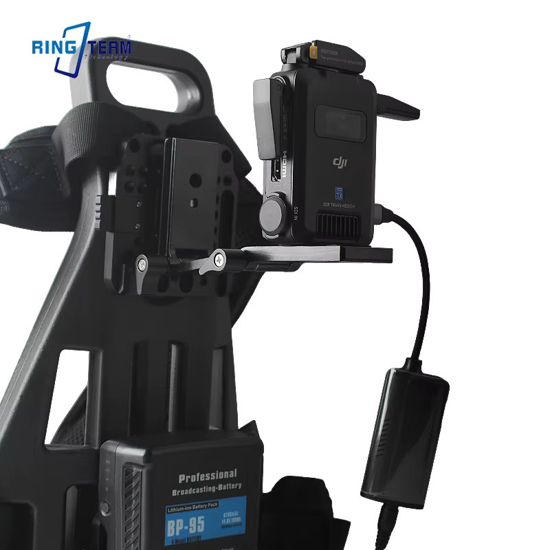 RingTeam Rucksack-Rig in Schwarz mit V-Mount-Schnellverschluss und verstellbaren Komfortgurten für Outdoor-Livestreaming und Filmaufnahmen - Bild 3