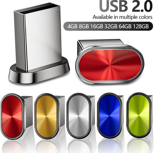 JASTER Mini-USB-Flash-Laufwerk aus Metall in Blau mit 128 GB Speicherplatz - Bild 1