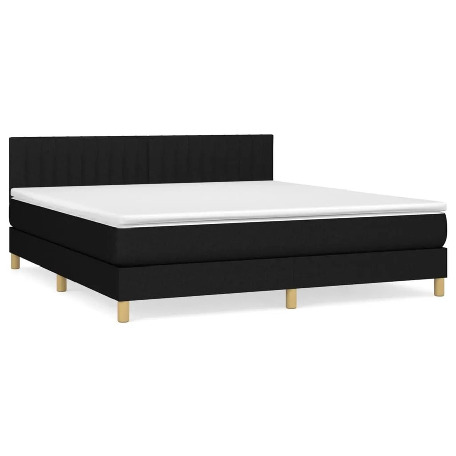 vidaXL Boxspringbett mit Matratze Hybrid-Design in Schwarz, B/T: 160 x 200 cm - Bild 2