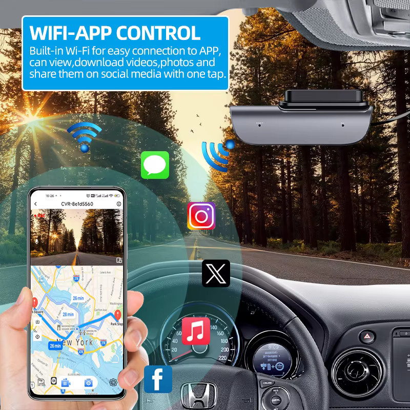 ACCEO 4K Auto-Dashcam mit GPS, WiFi und Nachtsicht für die Frontaufnahme inklusive 24-Stunden-Parkmodus und App-Unterstützung - Bild 3